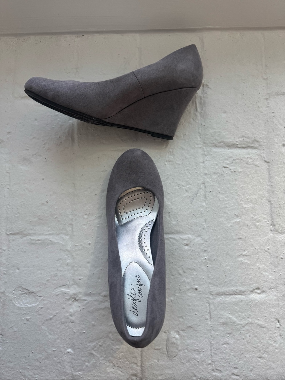 Grey Wedge Pumps - Comfort Lift
